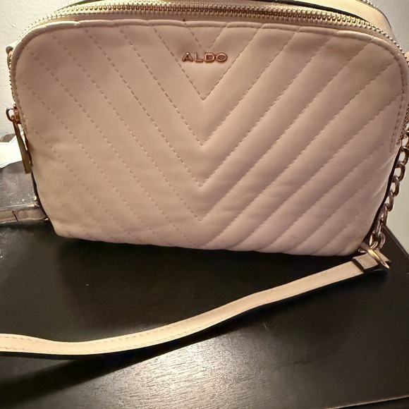 ALDO Beige Quilted Crossbody Bag - Picture 1 of 7